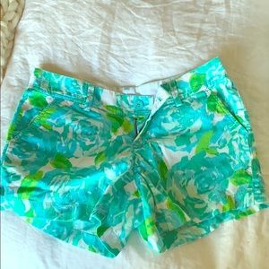 Lilly Pulitzer aqua floral shorts